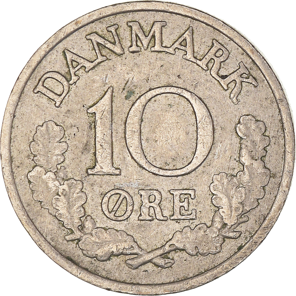 Moneda, Dinamarca, 10 Öre, 1961