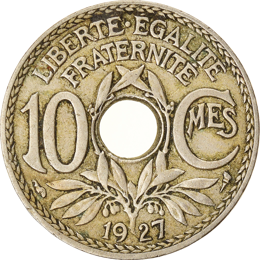 Moneda, Francia, 10 Centimes, 1927