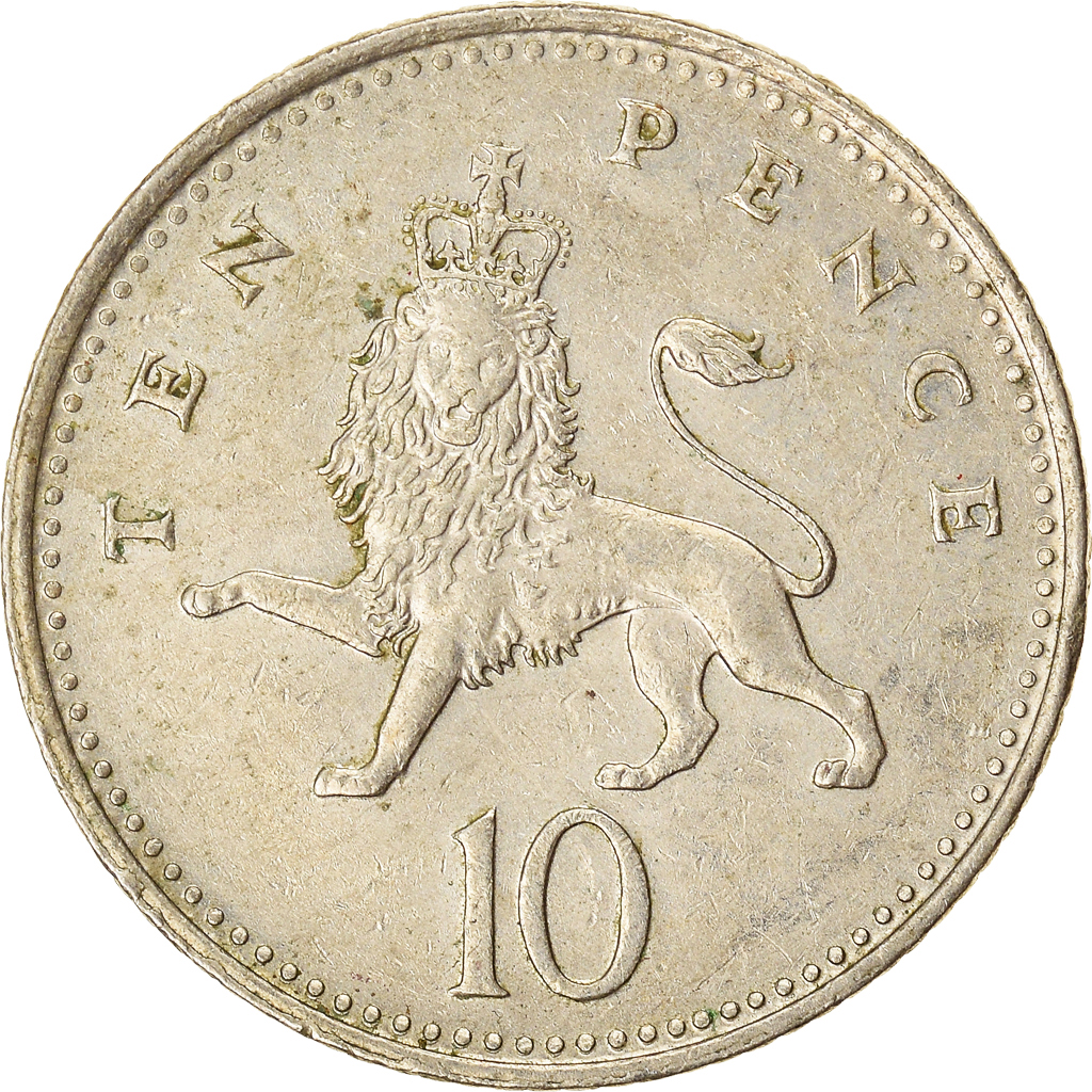 Moneda, Gran Bretaña, 10 Pence, 1992