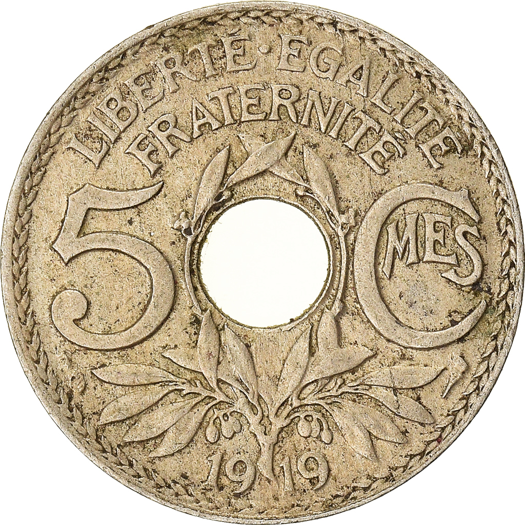 Moneda, Francia, 5 Centimes, 1919