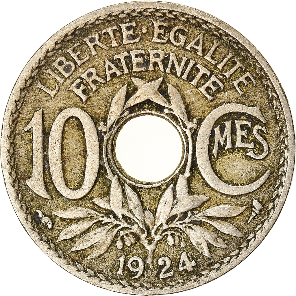 Moneda, Francia, 10 Centimes, 1924
