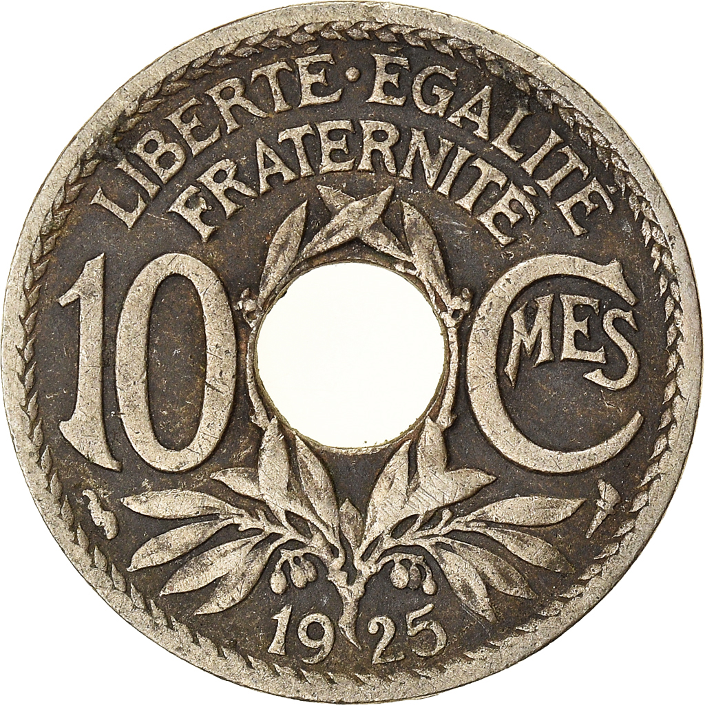 Moneda, Francia, 10 Centimes, 1925