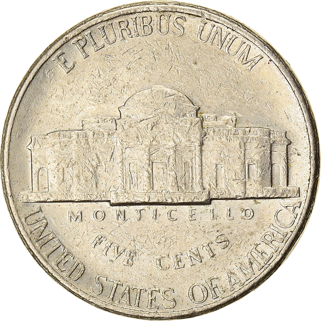 Moneda, Estados Unidos, 5 Cents, 1996