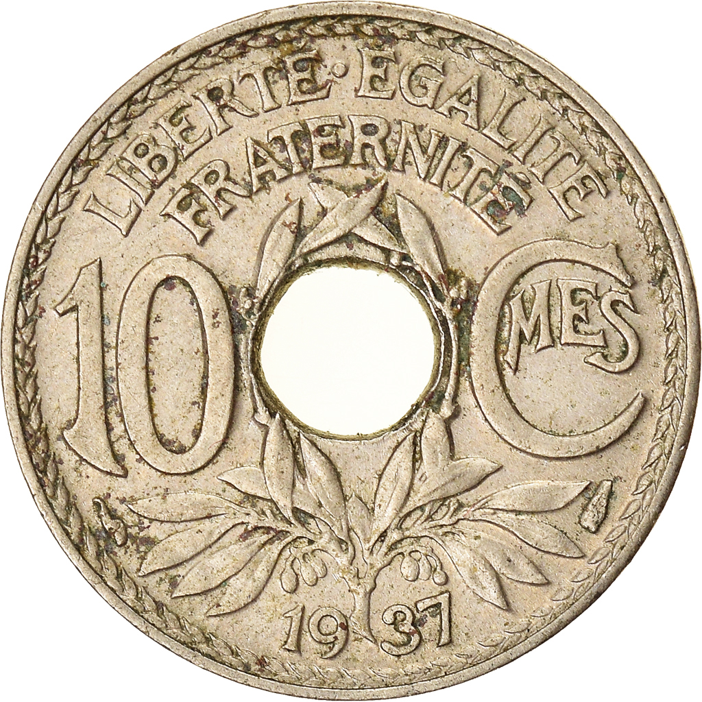Moneda, Francia, 10 Centimes, 1937