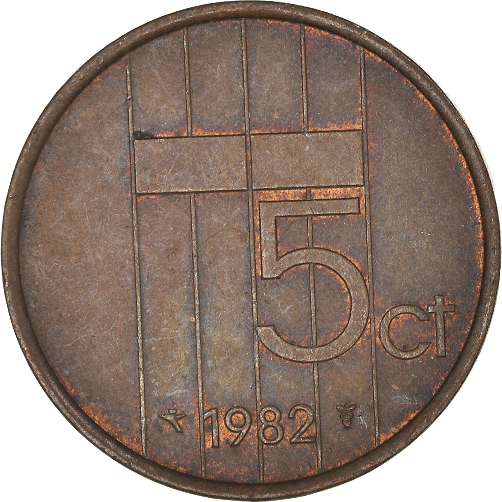 Moneda, Países Bajos, 5 Cents, 1982