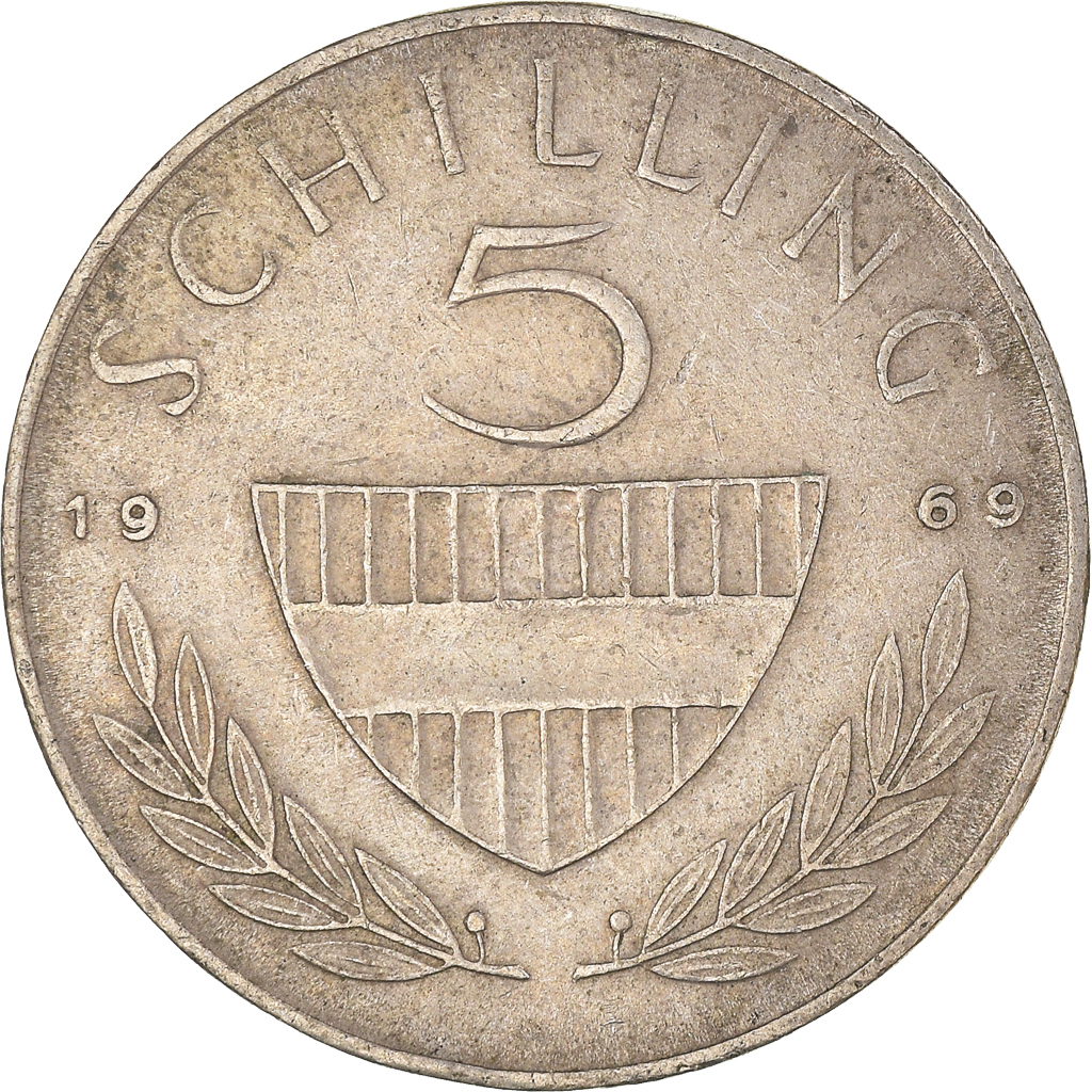 Moneda, Austria, 5 Schilling, 1969