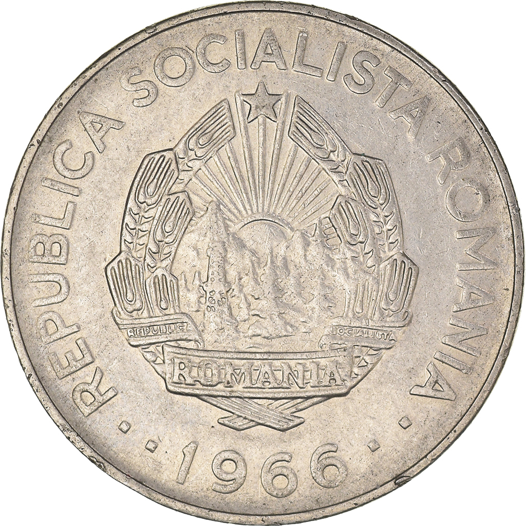 Moneda, Rumanía, 3 Lei, 1966