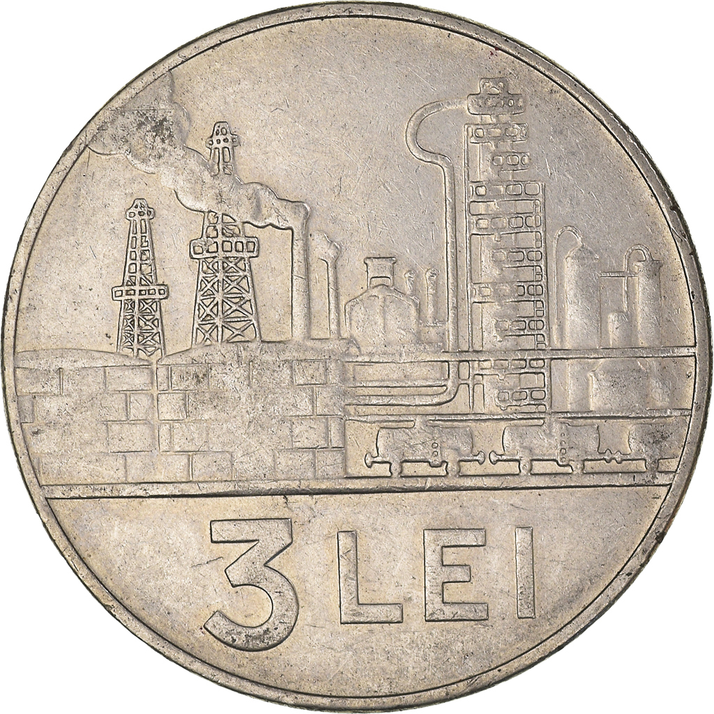 Moneda, Rumanía, 3 Lei, 1966