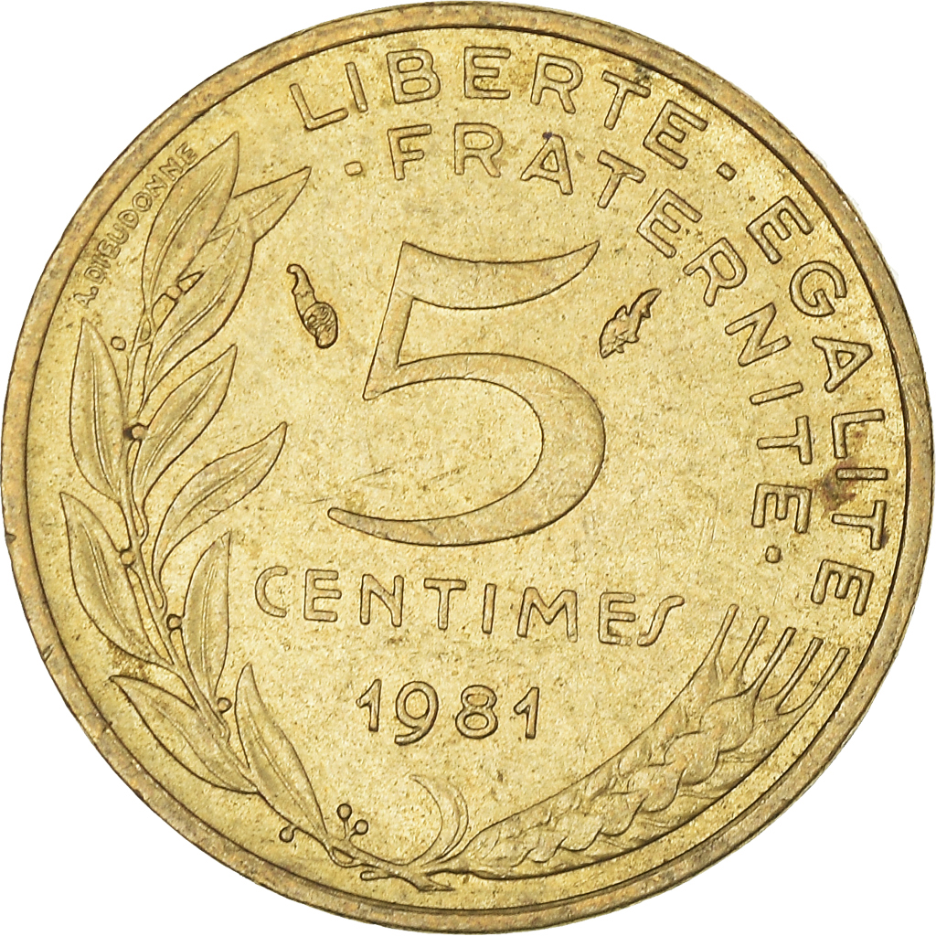 Moneda, Francia, 5 Centimes, 1981