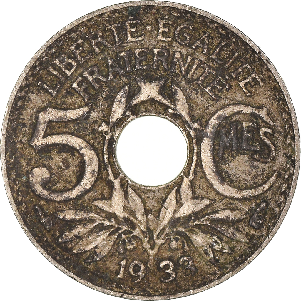 Moneda, Francia, 5 Centimes, 1933