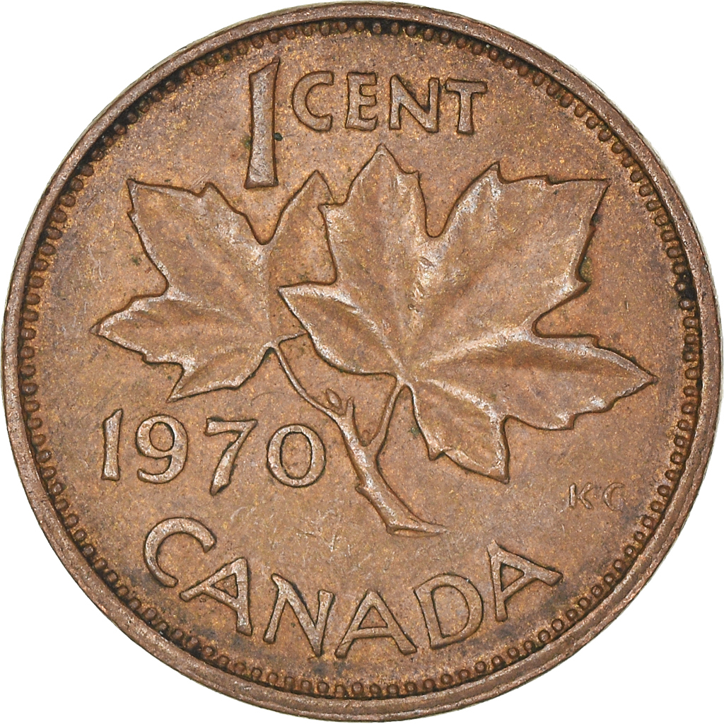 Moneda, Canadá, Cent, 1970