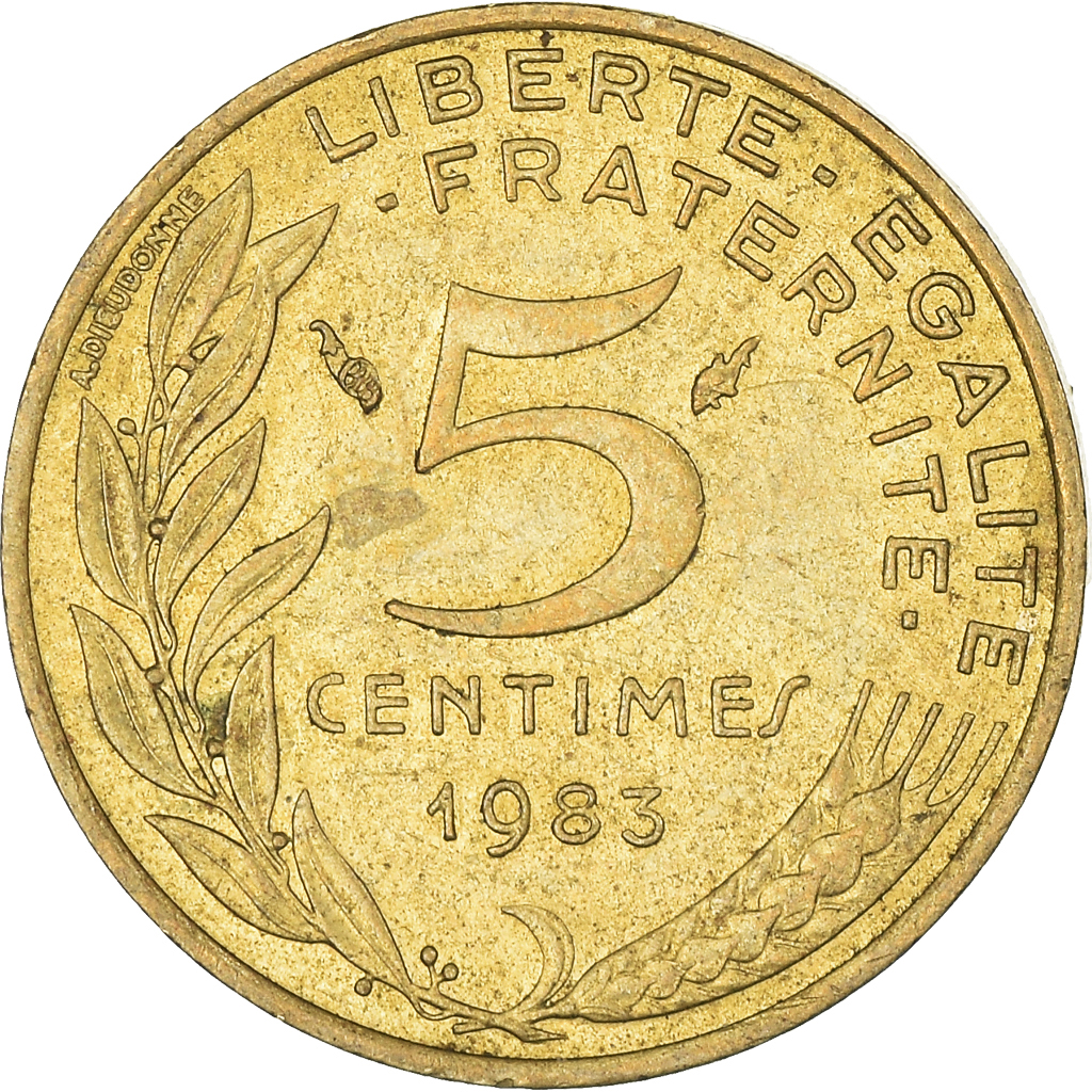 Moneda, Francia, 5 Centimes, 1983