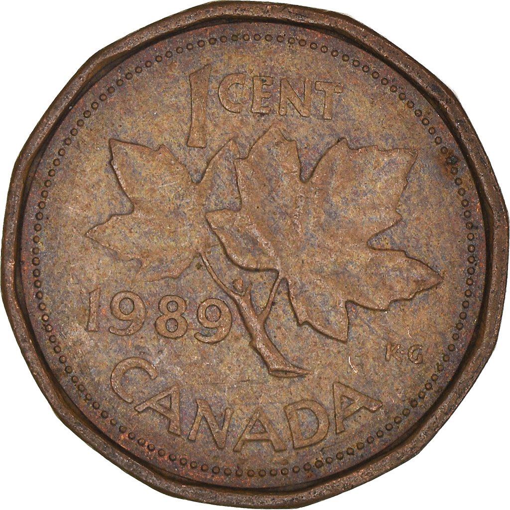 Moneda, Canadá, Cent, 1989