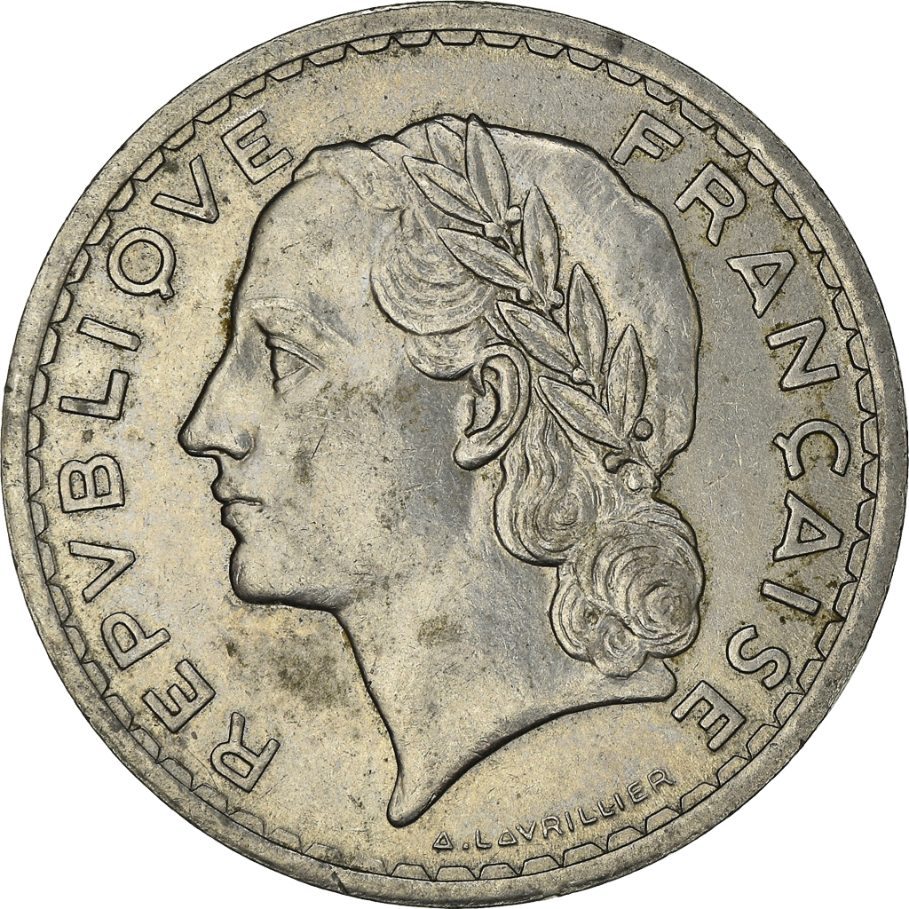 Coin, France, Lavrillier, 5 Francs, 1938, Paris, , Nickel, KM:888