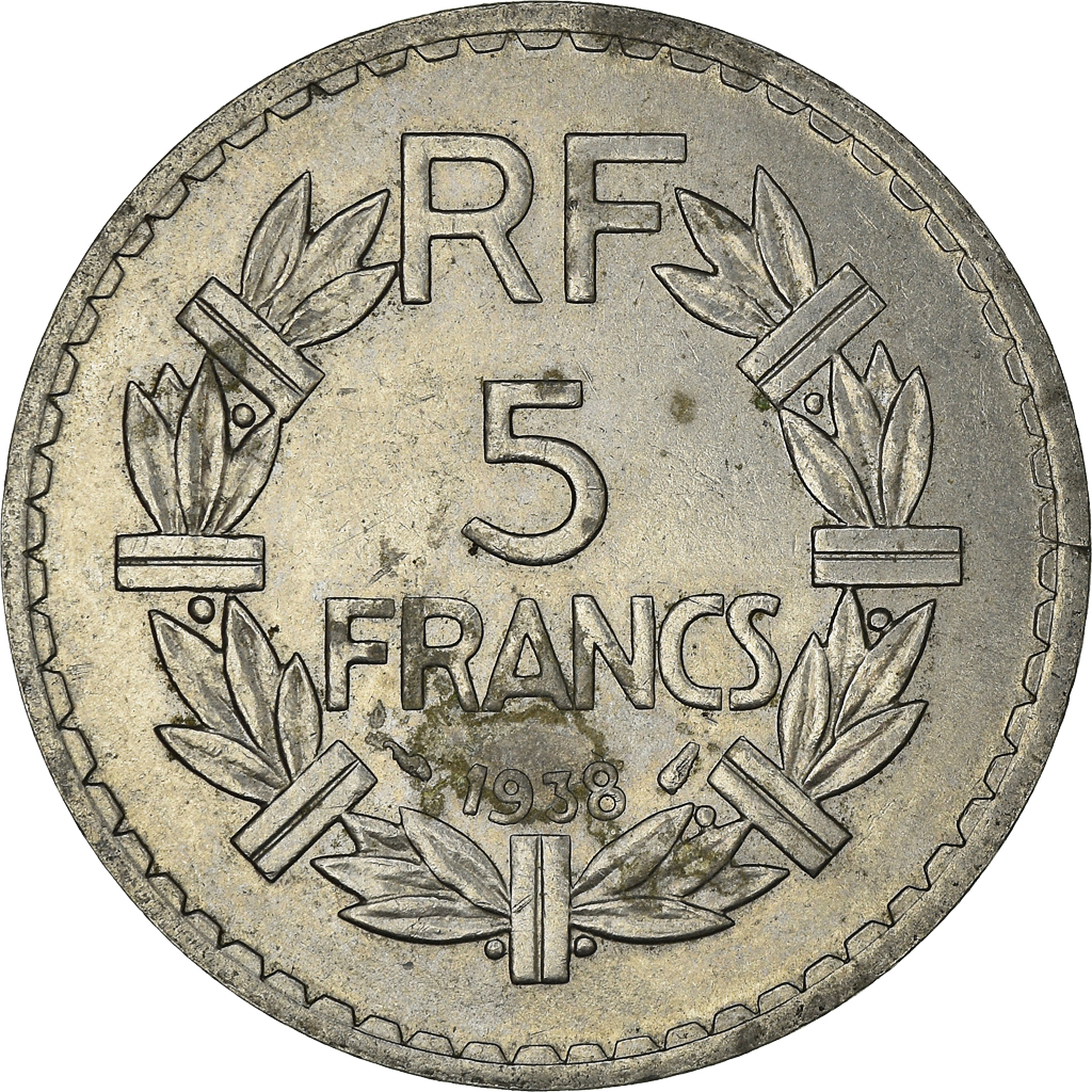 Coin, France, Lavrillier, 5 Francs, 1938, Paris, , Nickel, KM:888
