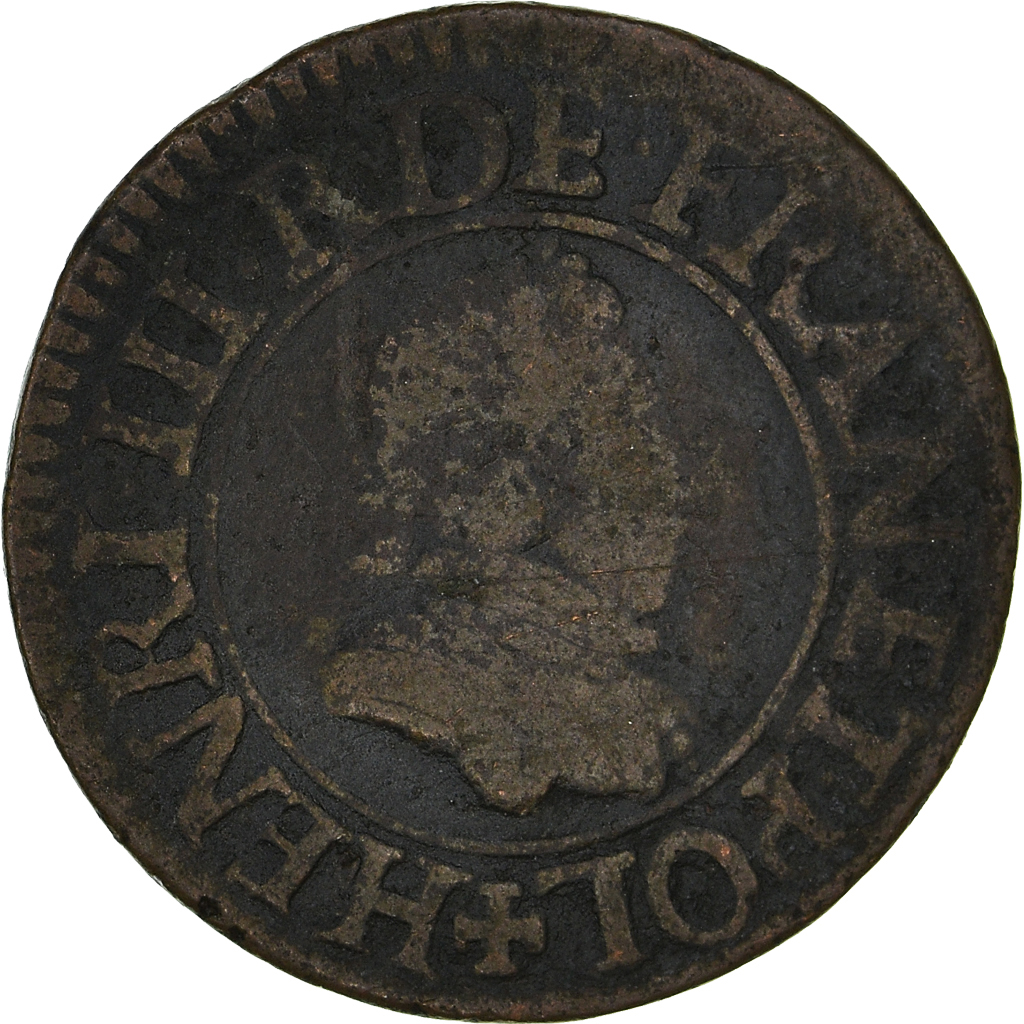Coin, France, Henri III, Denier Tournois, 1579, Paris, , Copper