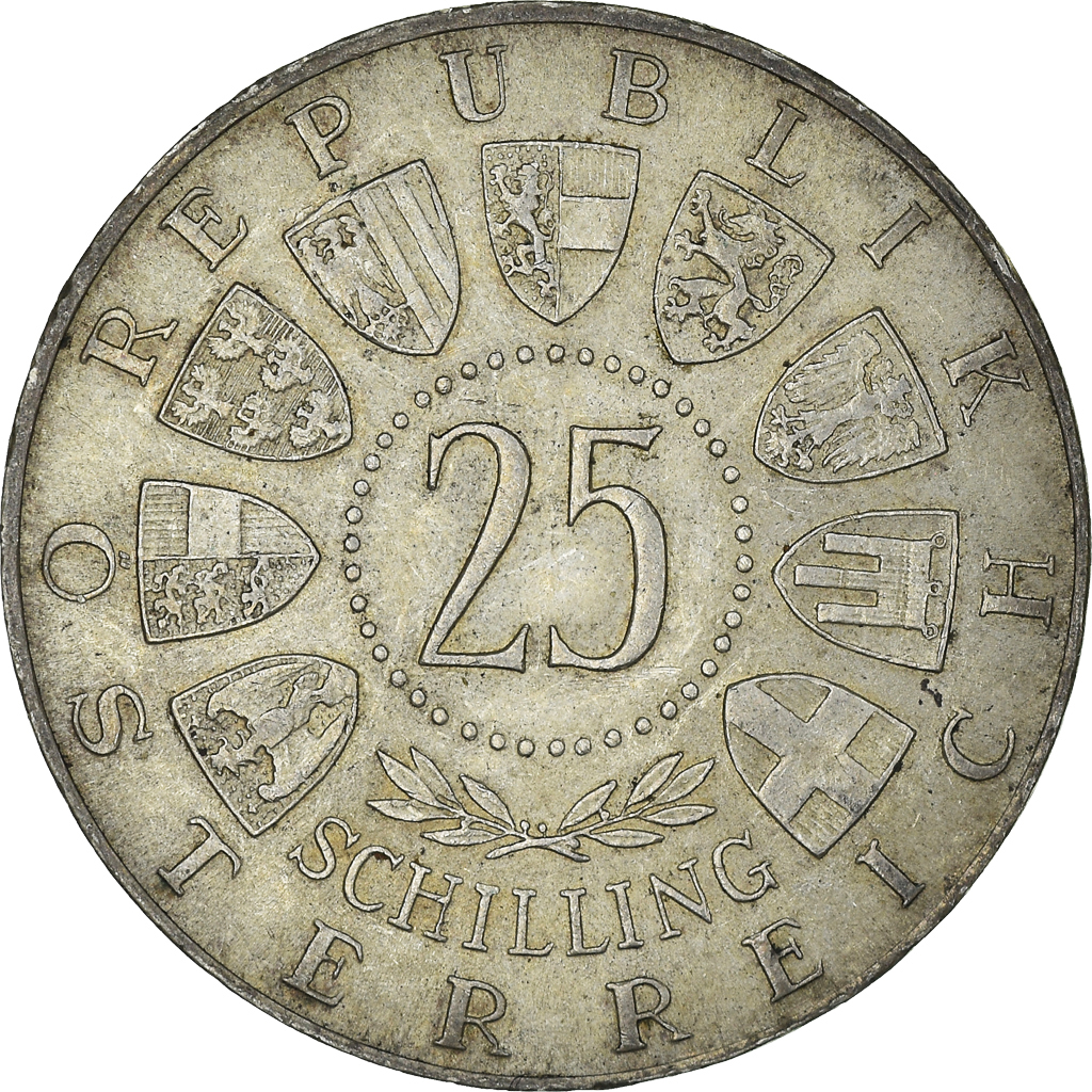 Coin, Austria, 25 Schilling, 1957, , Silver, KM:2883