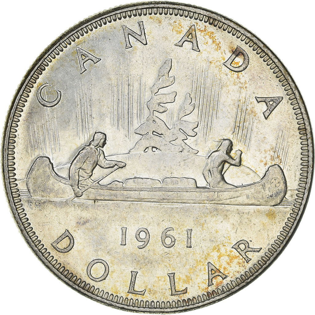 銀*彩様 中華民国  CANADA, Dollar, 1961, Royal Canadian Mint, KM #54, , Silver, 36, 23.33
