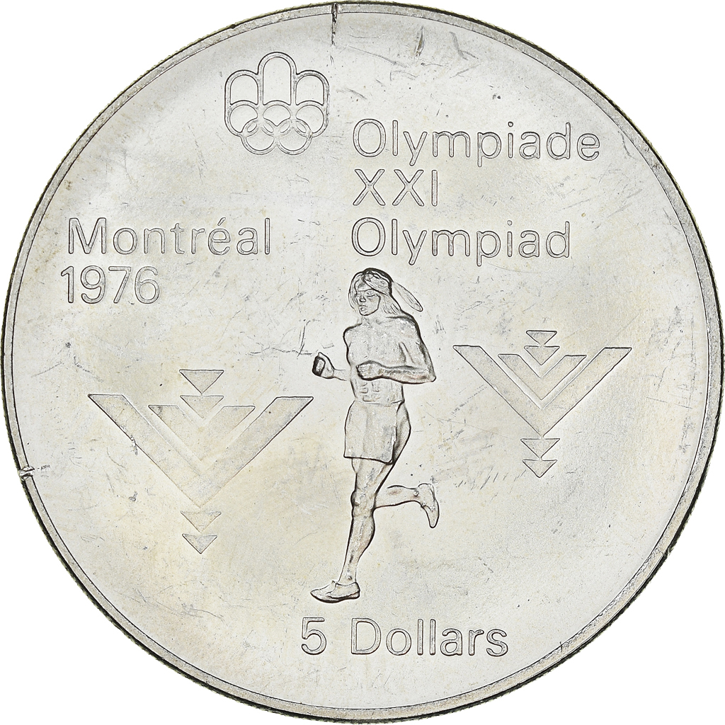 Coin, Canada, Elizabeth II, Marathon, 5 Dollars, 1975, , Silver, KM:98