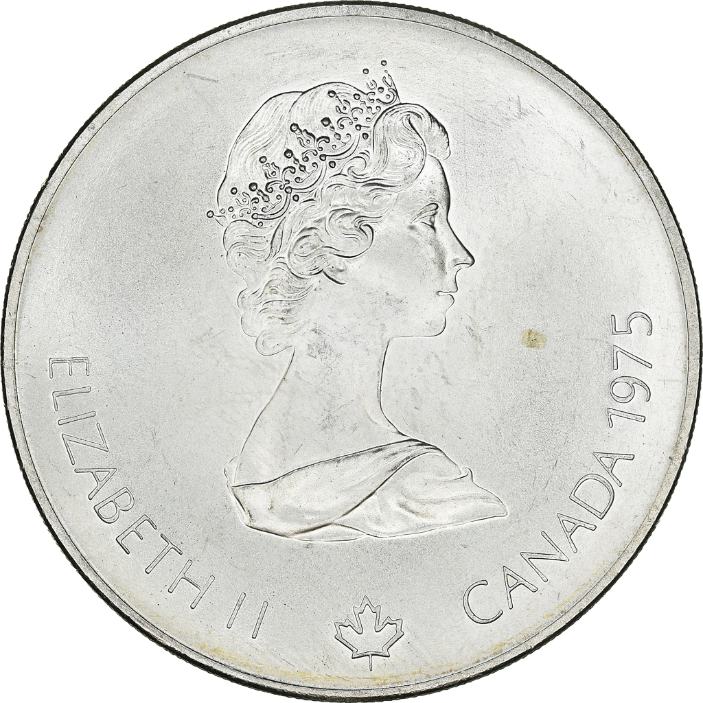 Coin, Canada, Elizabeth II, Platform Diver, 5 Dollars, 1975, , Silver