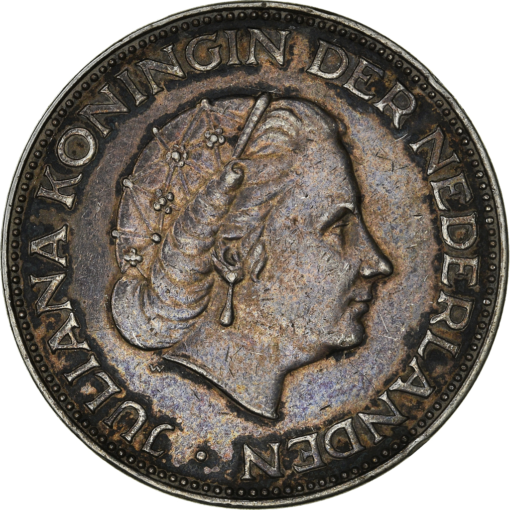 Coin, Netherlands, Juliana, 2-1/2 Gulden, 1960, , Silver, KM:185