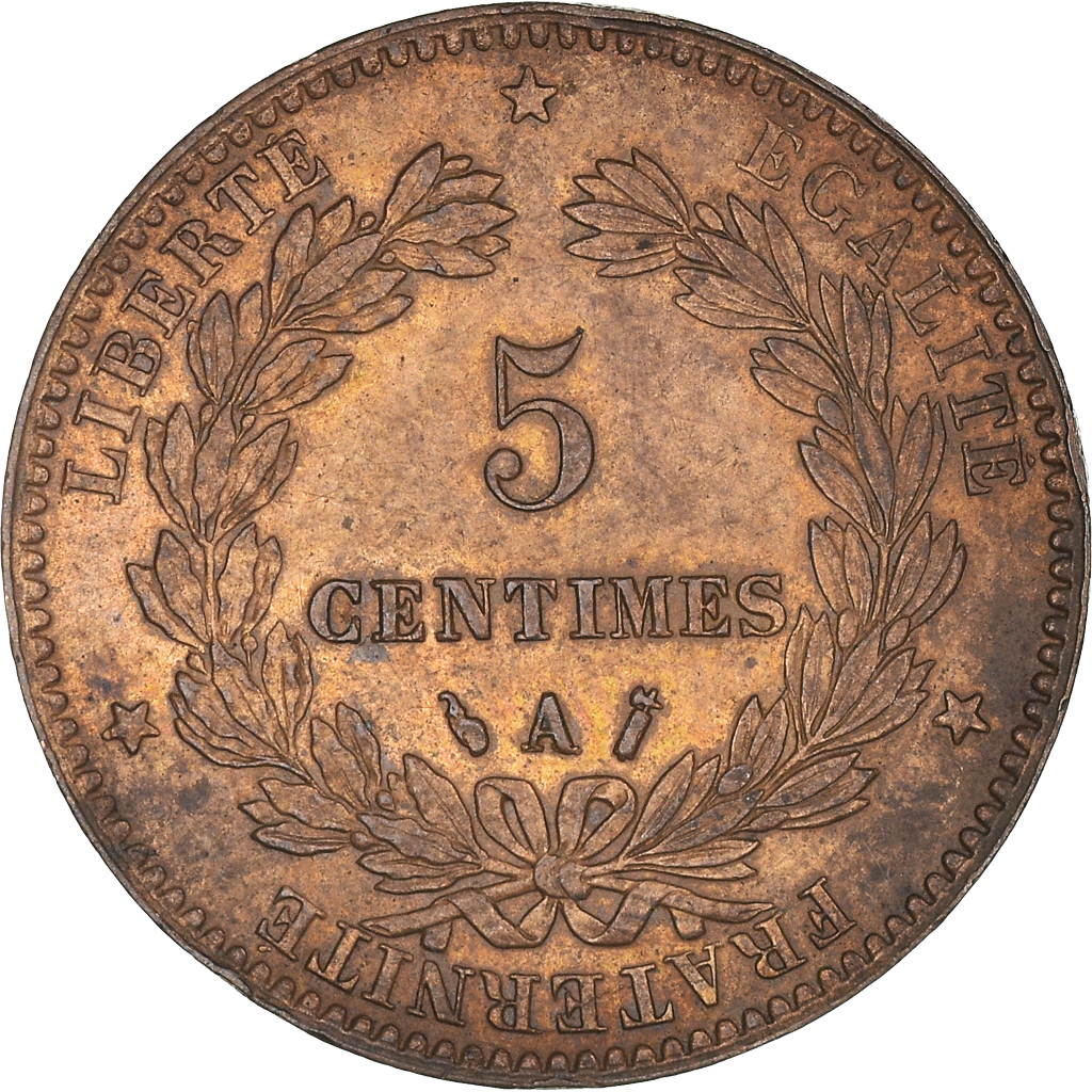 Coin, France, Cérès, 5 Centimes, 1887, Paris, , Bronze, KM:821.1