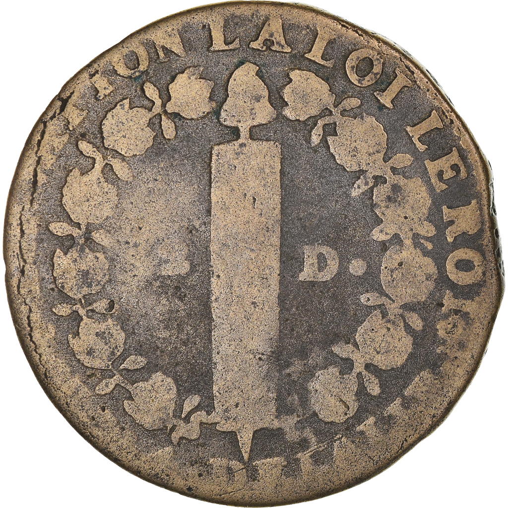 Coin, France, Louis XVI, 12 Deniers, 1792, Nantes, , Bronze, Gadoury:15