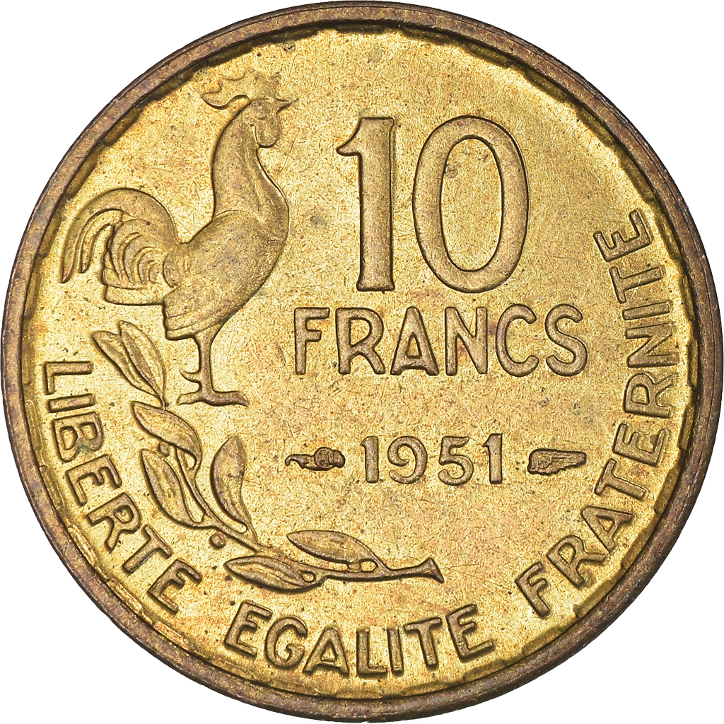 Coin, France, Guiraud, 10 Francs, 1951, Paris, , Aluminum-Bronze