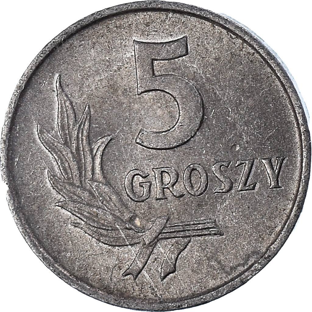 Moneda, Polonia, 5 Groszy, 1962