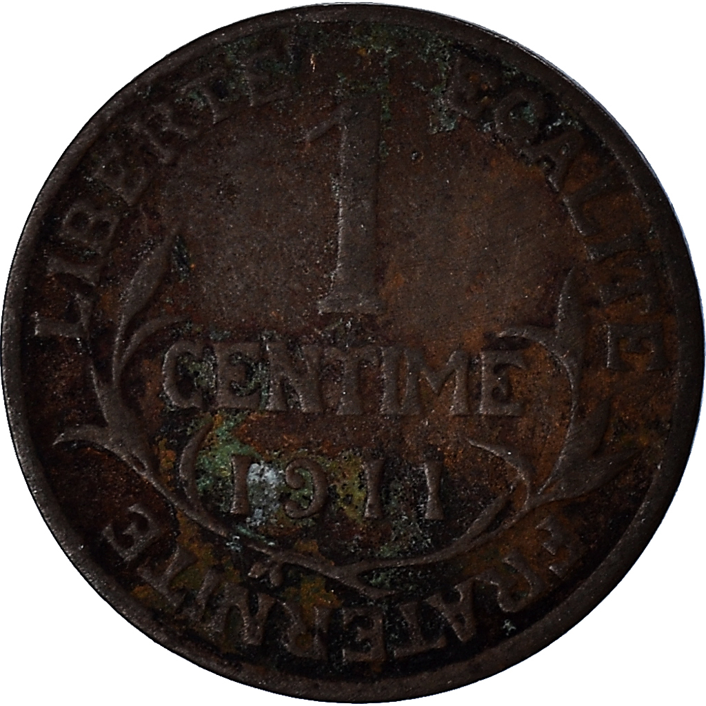 Moneda, Francia, Centime, 1911