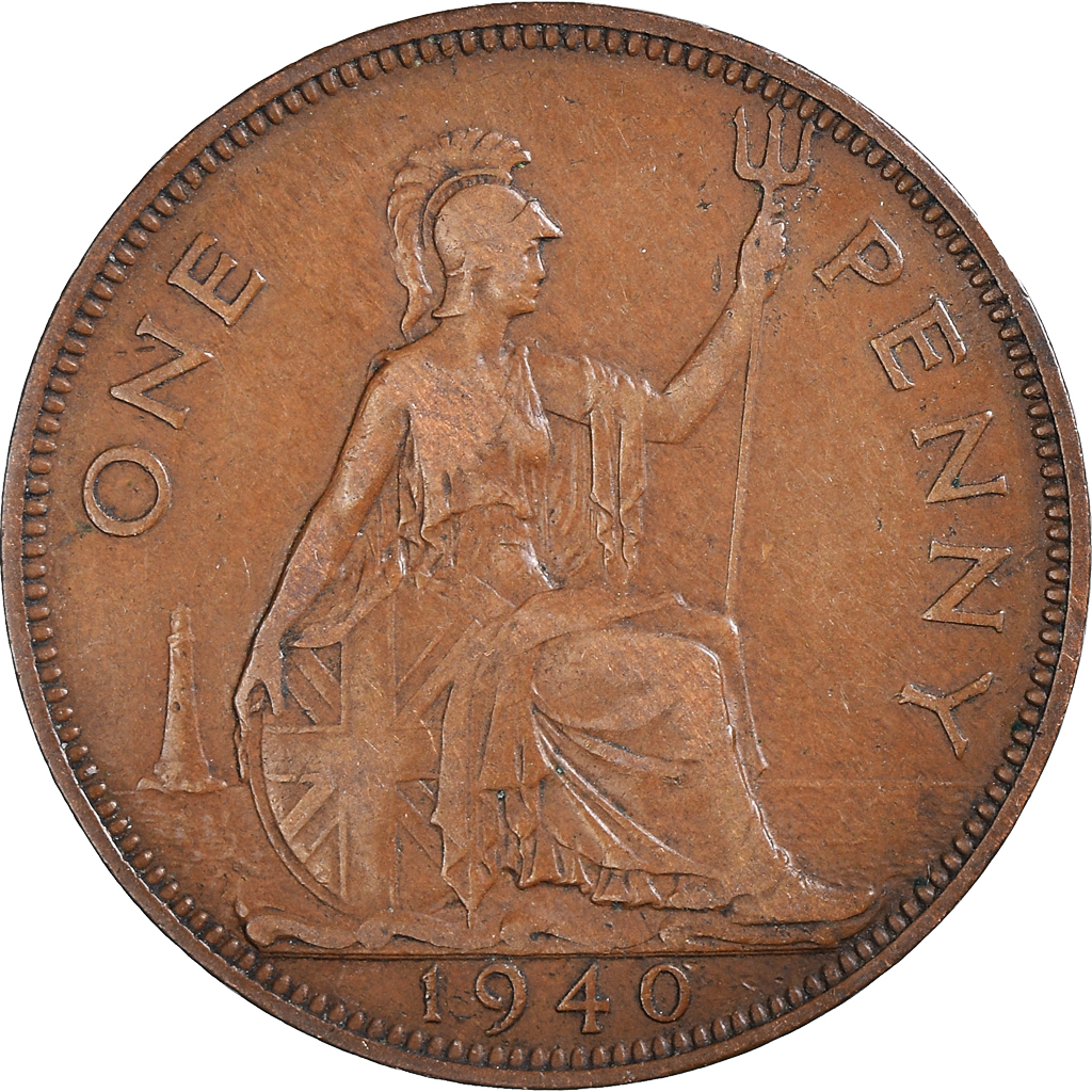 Moneda, Gran Bretaña, Penny, 1940