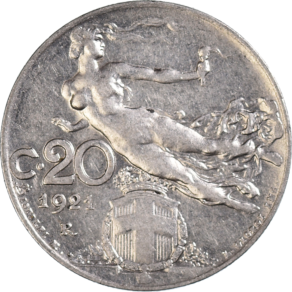 Moneda, Italia, 20 Centesimi, 1921