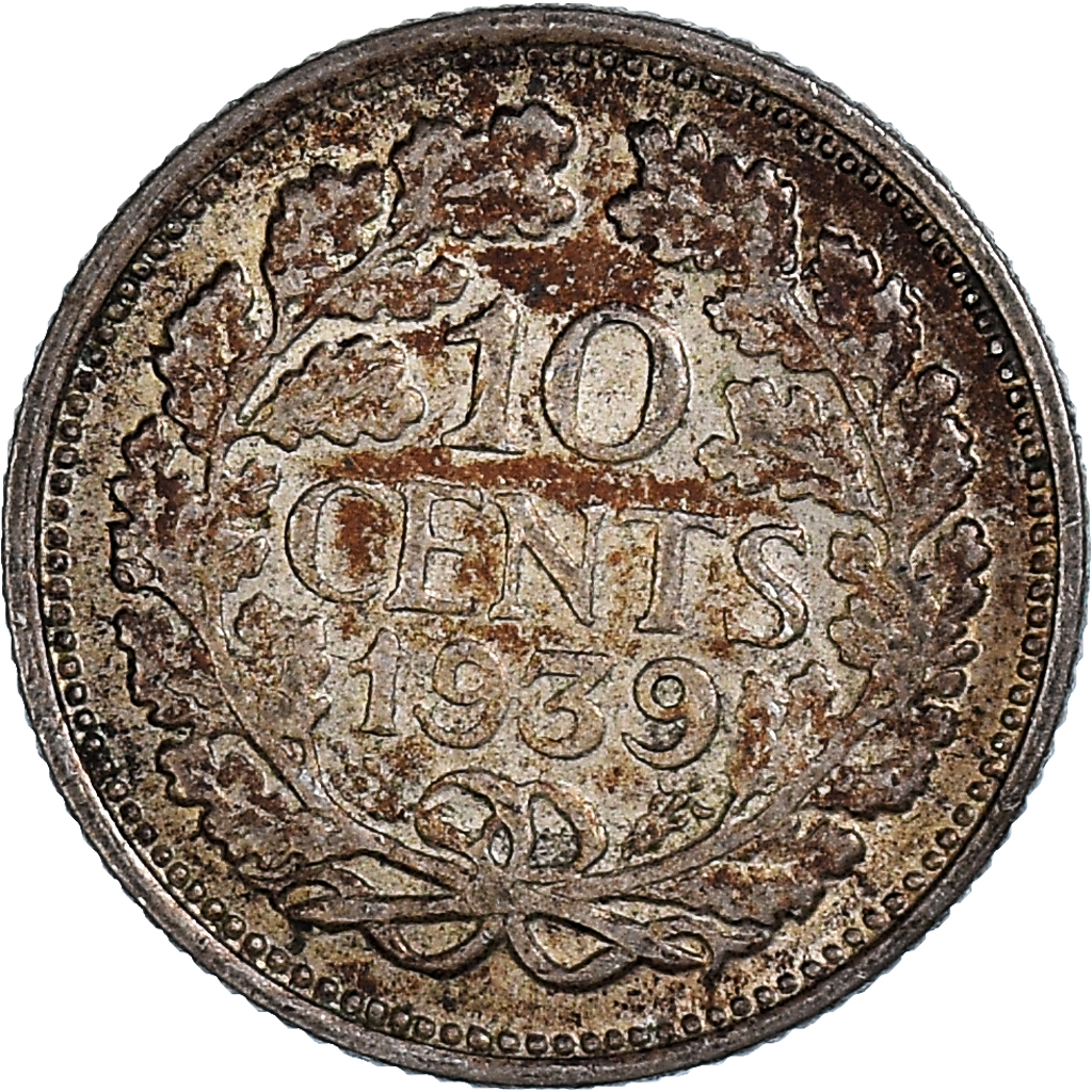 Moneda, Países Bajos, 10 Cents, 1939