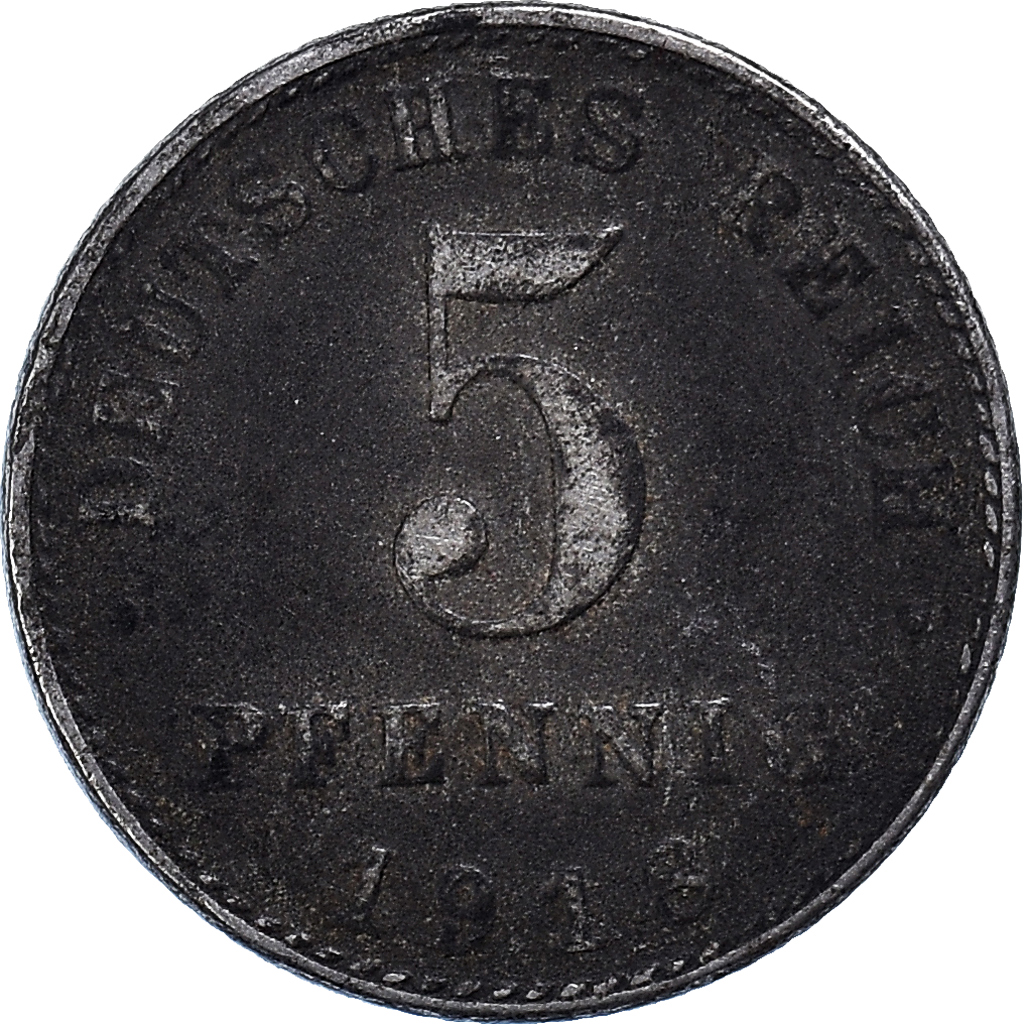 Coin, GERMANY - EMPIRE, 5 Pfennig, 1918