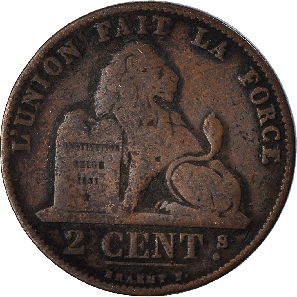 Moneda, Bélgica, 2 Centimes, 1876