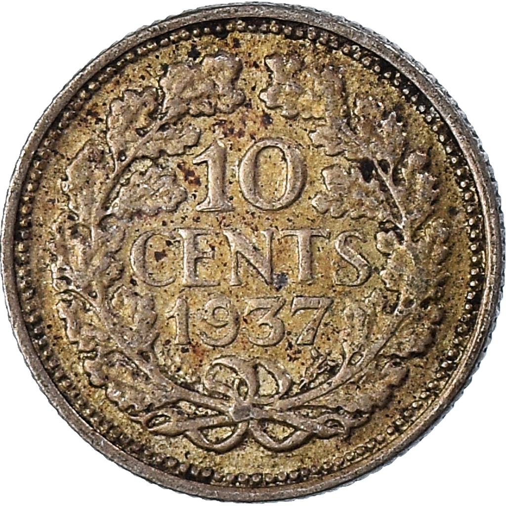 Moneda, Países Bajos, 10 Cents, 1937