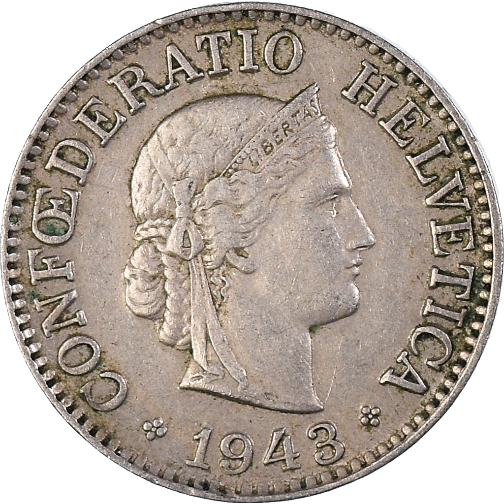 Moneda, Suiza, 10 Rappen, 1943