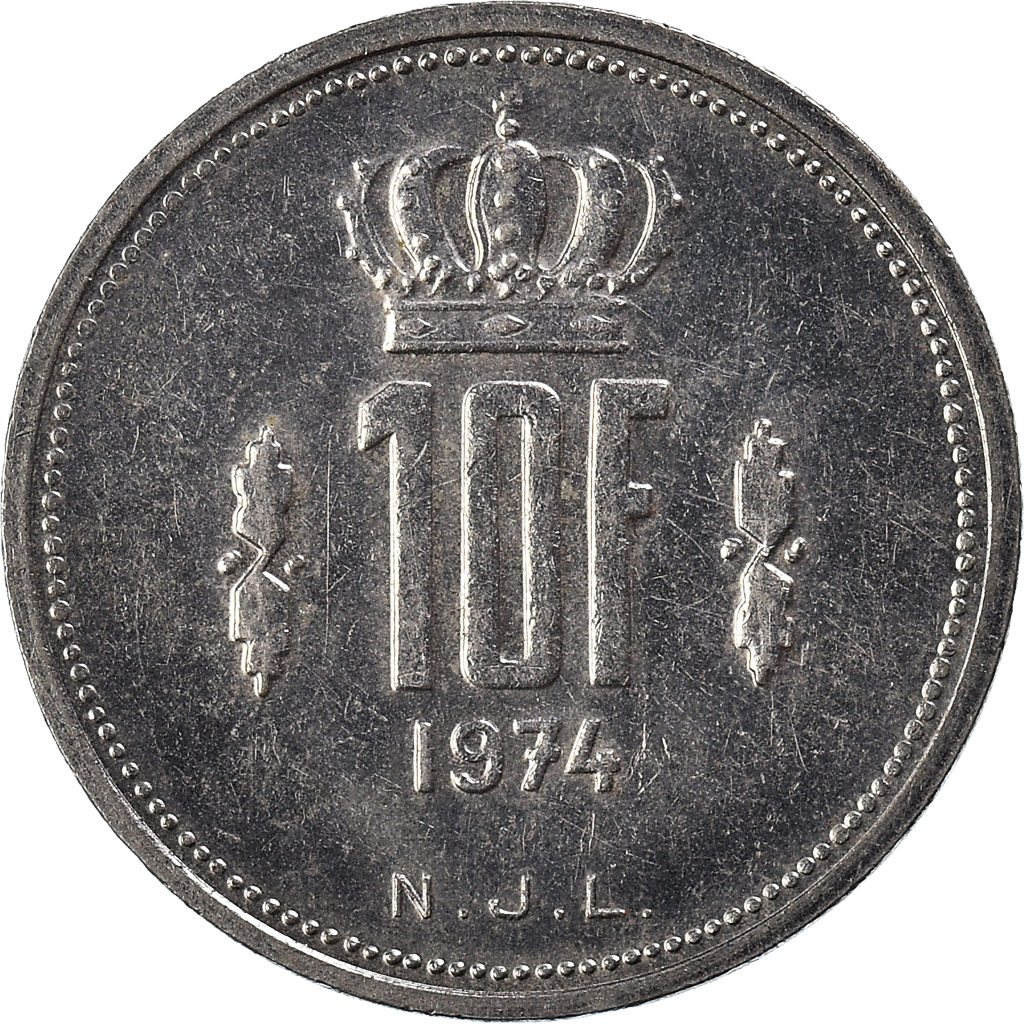 Moneda, Luxemburgo, 10 Francs, 1974