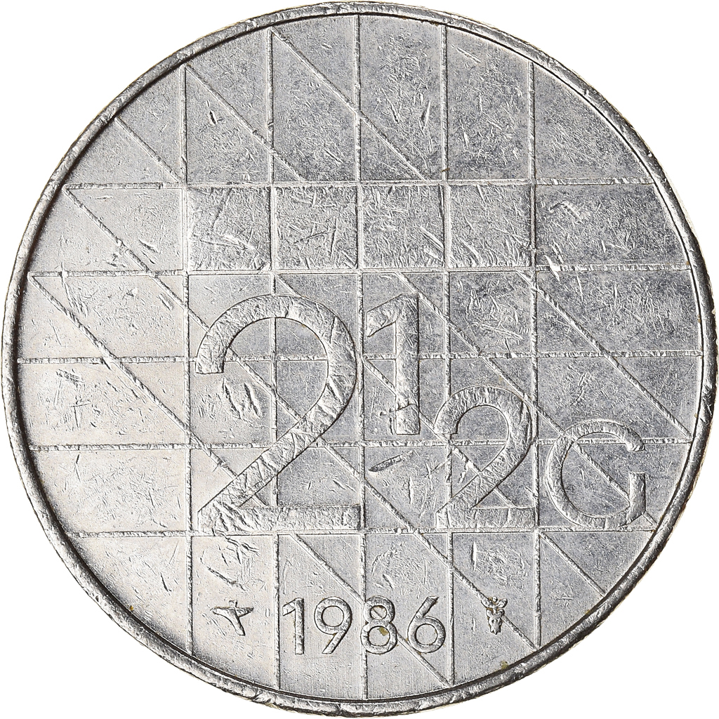 Coin, Netherlands, 2-1/2 Gulden, 1986