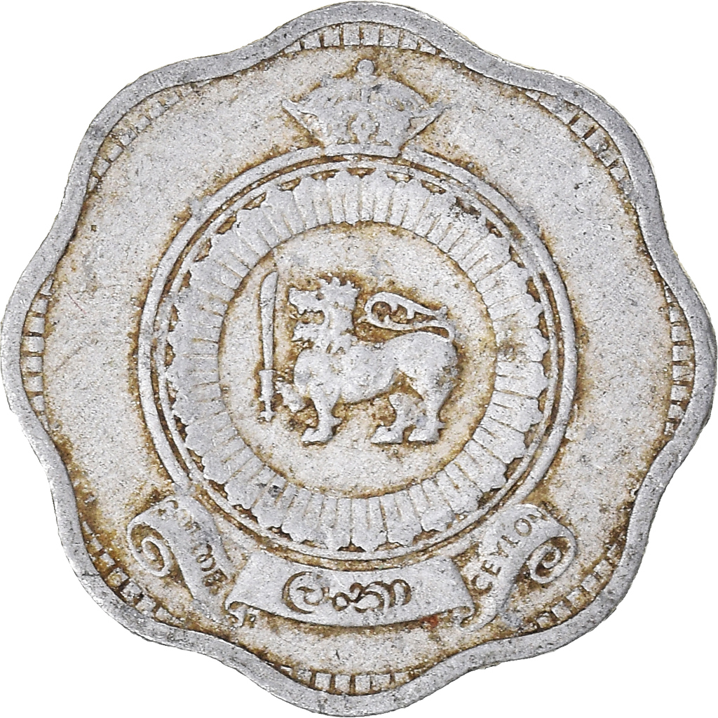 Moneda, Ceilán, 2 Cents, 1971