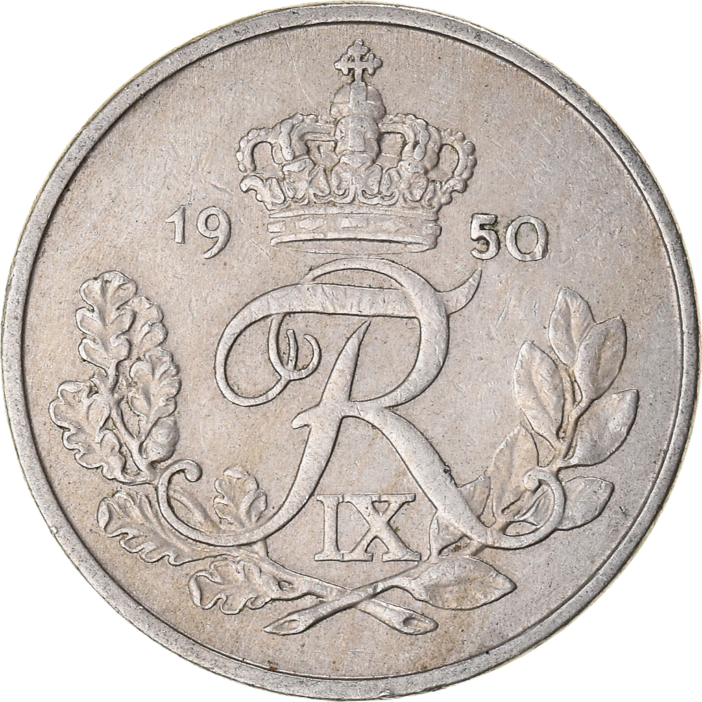 Moneda, Dinamarca, 25 Öre, 1950