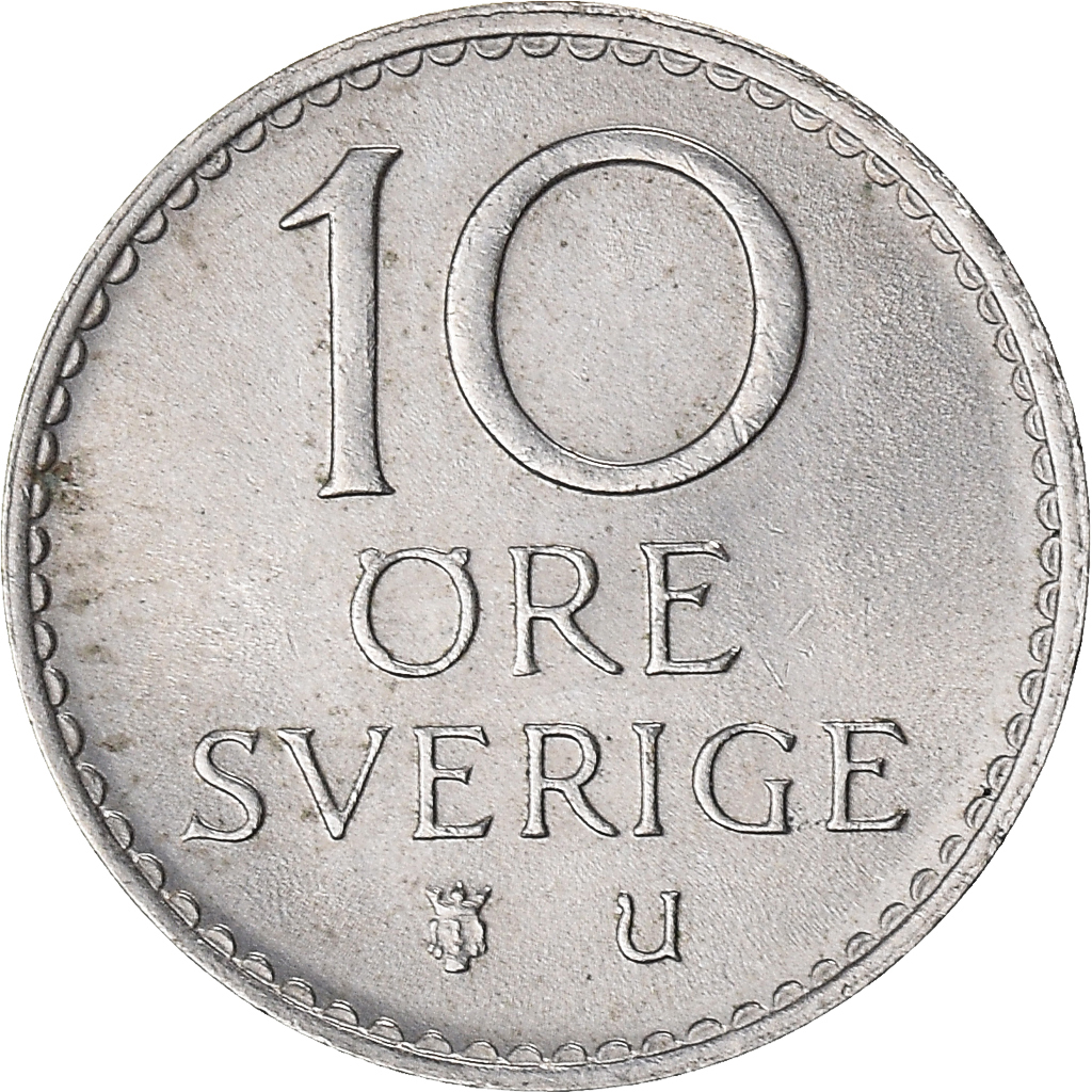 Moneda, Suecia, 10 Öre, 1965