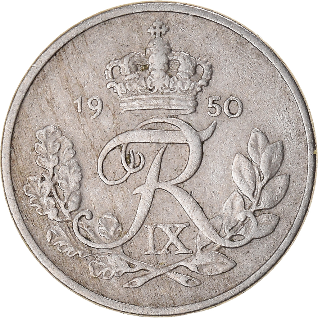 Moneda, Dinamarca, 10 Öre, 1950