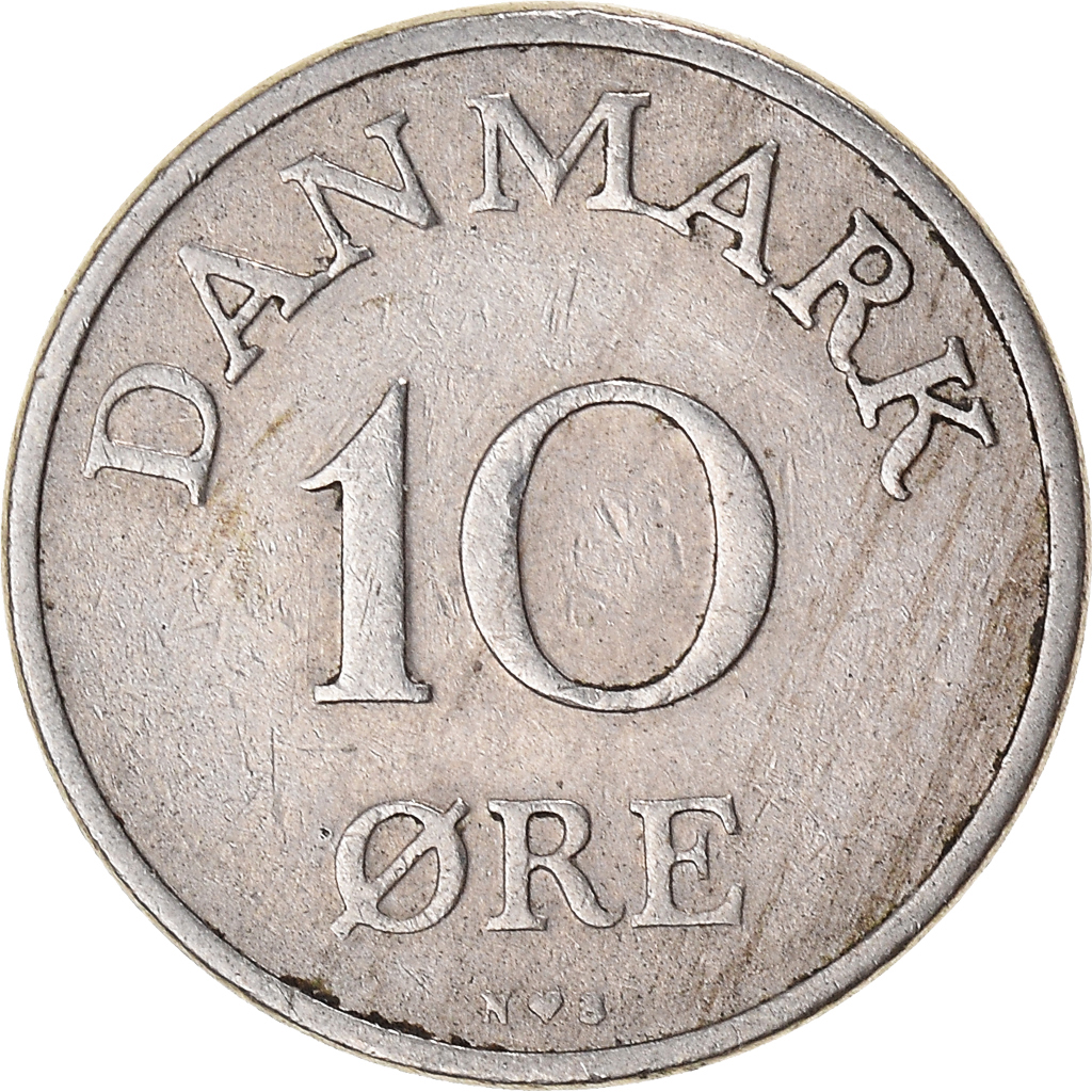 Moneda, Dinamarca, 10 Öre, 1950