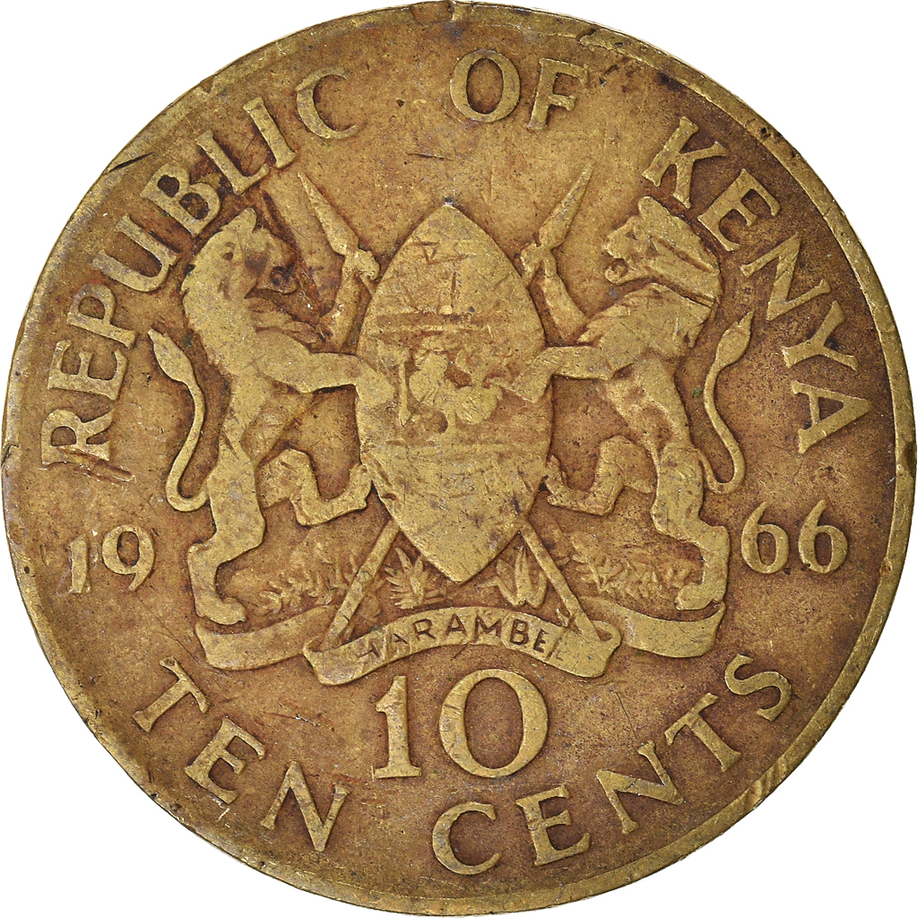 Moneda, Kenia, 10 Cents, 1966