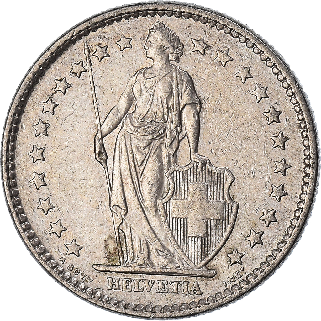 Moneda, Suiza, 2 Francs, 1976