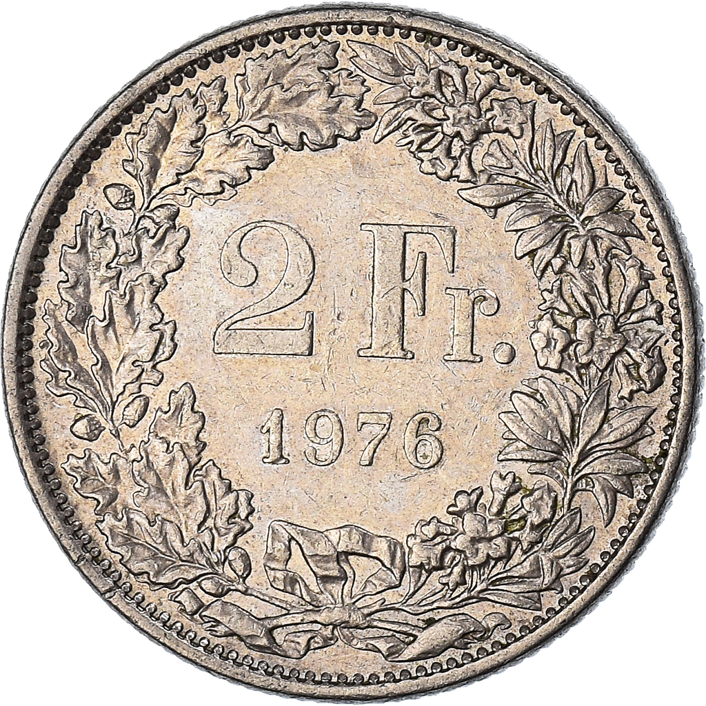Moneda, Suiza, 2 Francs, 1976