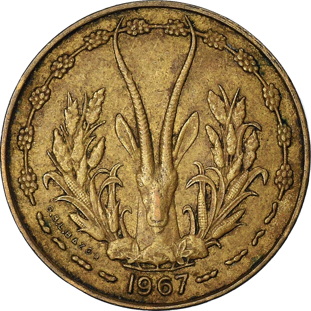 Coin, West African States, 10 Francs, 1967