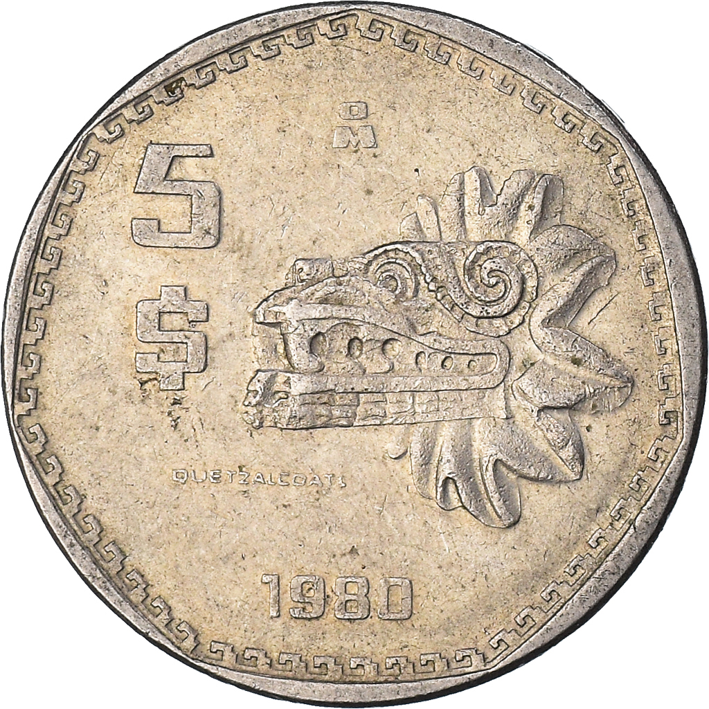 Coin Mexico 5 Pesos 1980 North Central American And Caribbean Coins