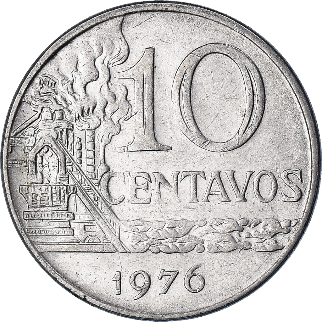 Moneda, Brasil, 10 Centavos, 1976